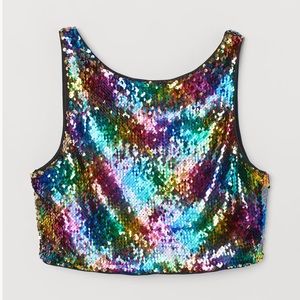 NWT PRIDE x H&M tank top with reversible sequins